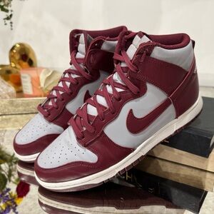 Nike Burgundy and Light Gray High-Tops